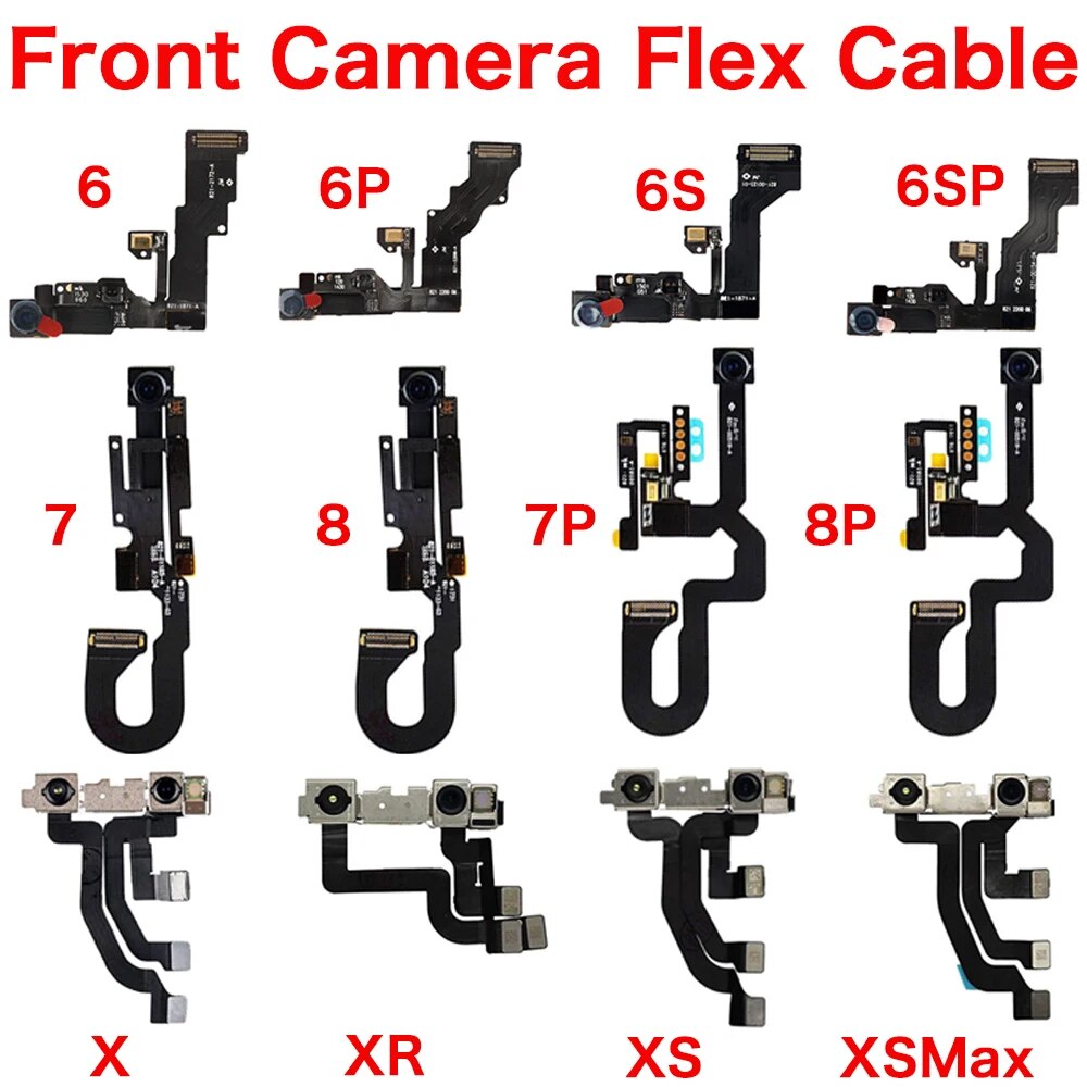 Front Camera With Proximity Sensor Flex Cable For iPhone 6 6P 6S 7 7P 8 Plus X XR XS Max Face Camera Module Replacement·.