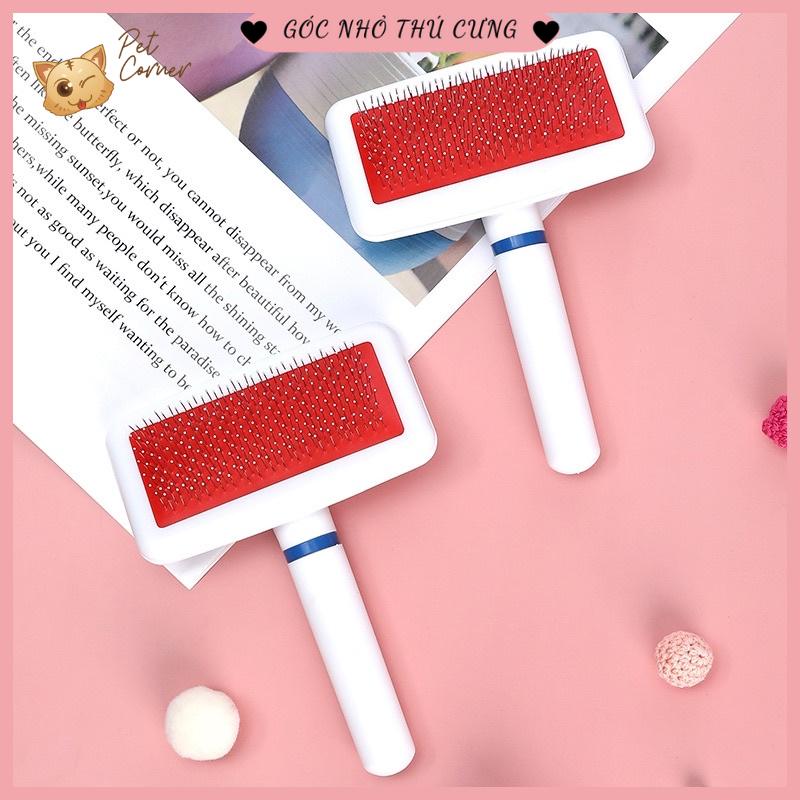 Lược chải lông có nút bấm nhả lông cho thú cưng (Lược chải lông, gỡ rối lông cho chó mèo)