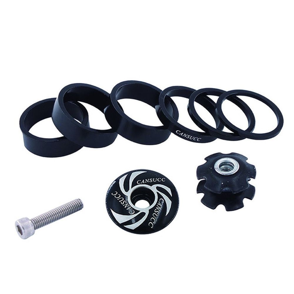QSV8E Aluminum Alloy Cycling Front Fork Washer Stem Spacers Headset Riser Handlebar Spacers Stem Ring Gasket Set Bicycle Front Fork Washer Headset Spacer Bike Headset Washer