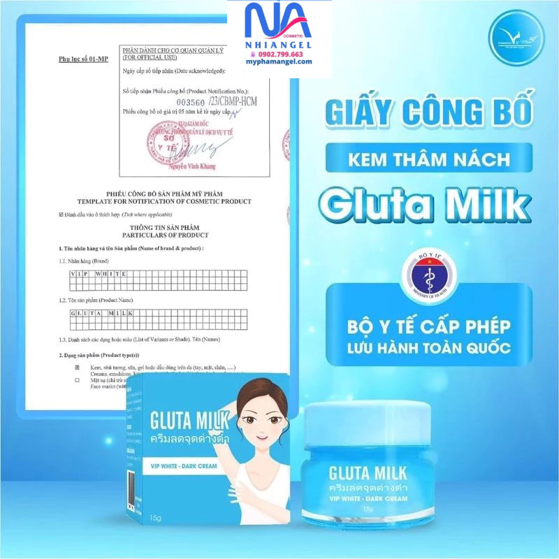 (MUA 1 TẶNG 1) Kem Thâm Nách Gluta Milk Thái Lan