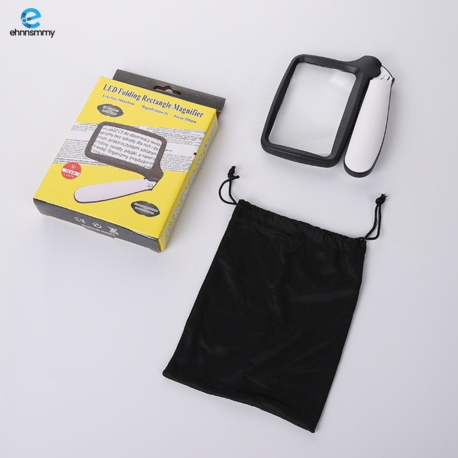 Rectangle LED Magnifying Glass 5 LED Illuminated Lighted Magnifier Evenly Lit Viewing Perfect for Reading Small Print