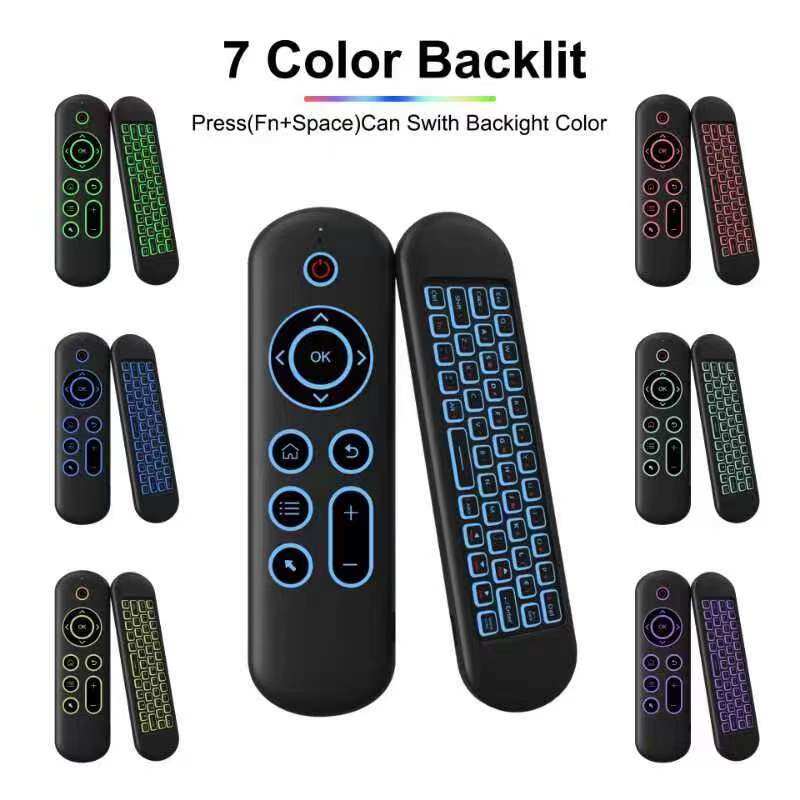 Không khí nhỏ chuột bàn phím không dây 2.4G BT chế độ kép đèn nền điều khiển từ xa cho TV