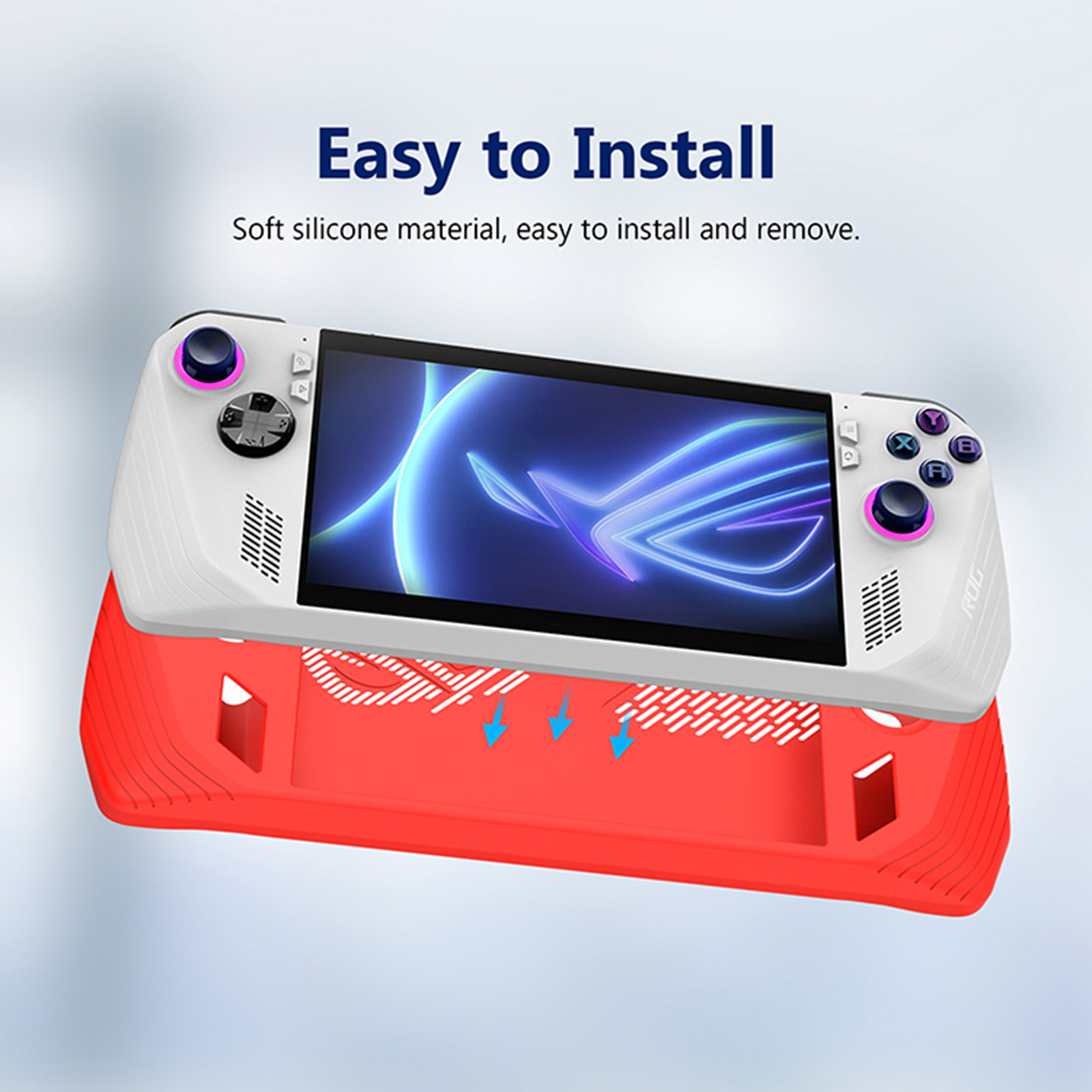 Đầy đủ bọc Silicone bảo vệ Bìa phụ kiện + Nút mũ cho ASUS ROG Ally Máy chơi game cầm tay