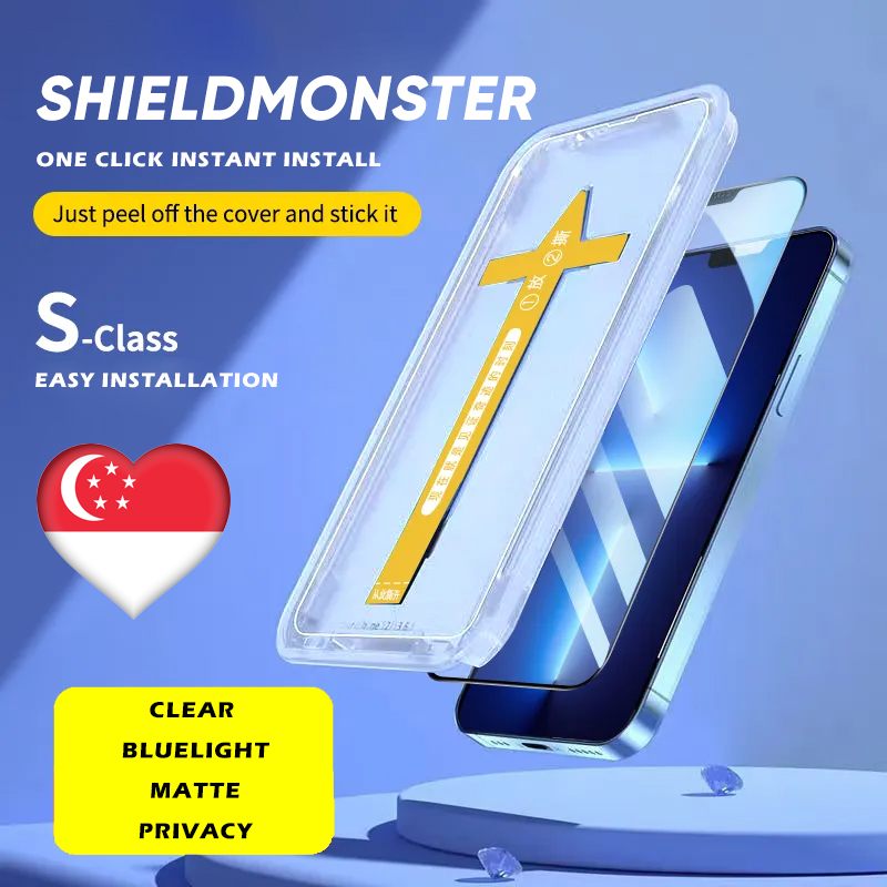 ShieldMonster One Click Installation Screen Protector Tempered Glass