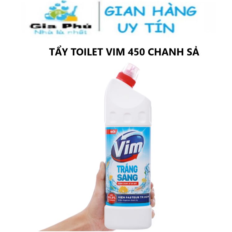 Nước tẩy bồn cầu TOILET vệ sinh nhà tắm VIM 450ML trắng sáng diệt khuẩn