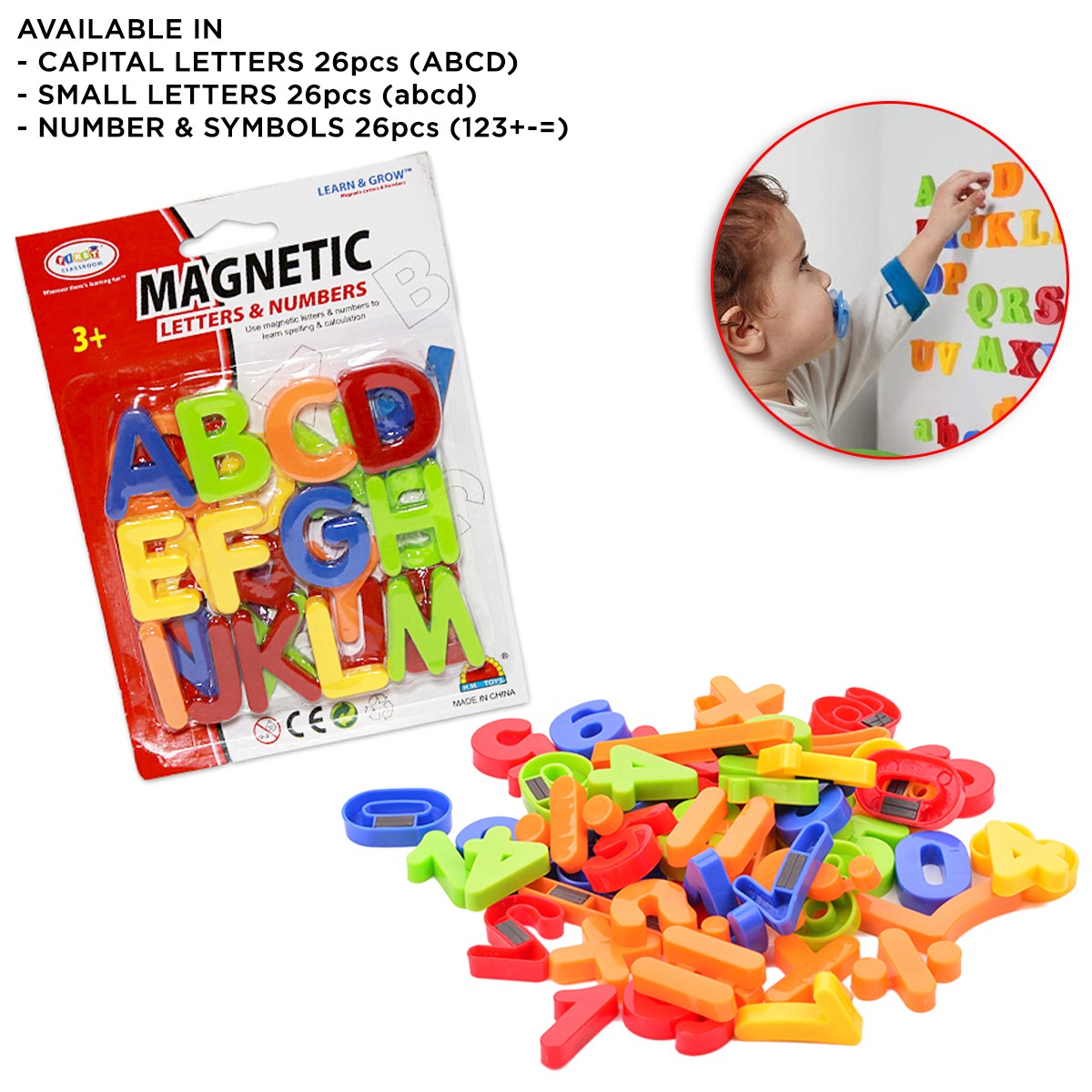 ABC Early Learning Magnetic Alphabets Fridge Magnets For Kids and Toddlers. 