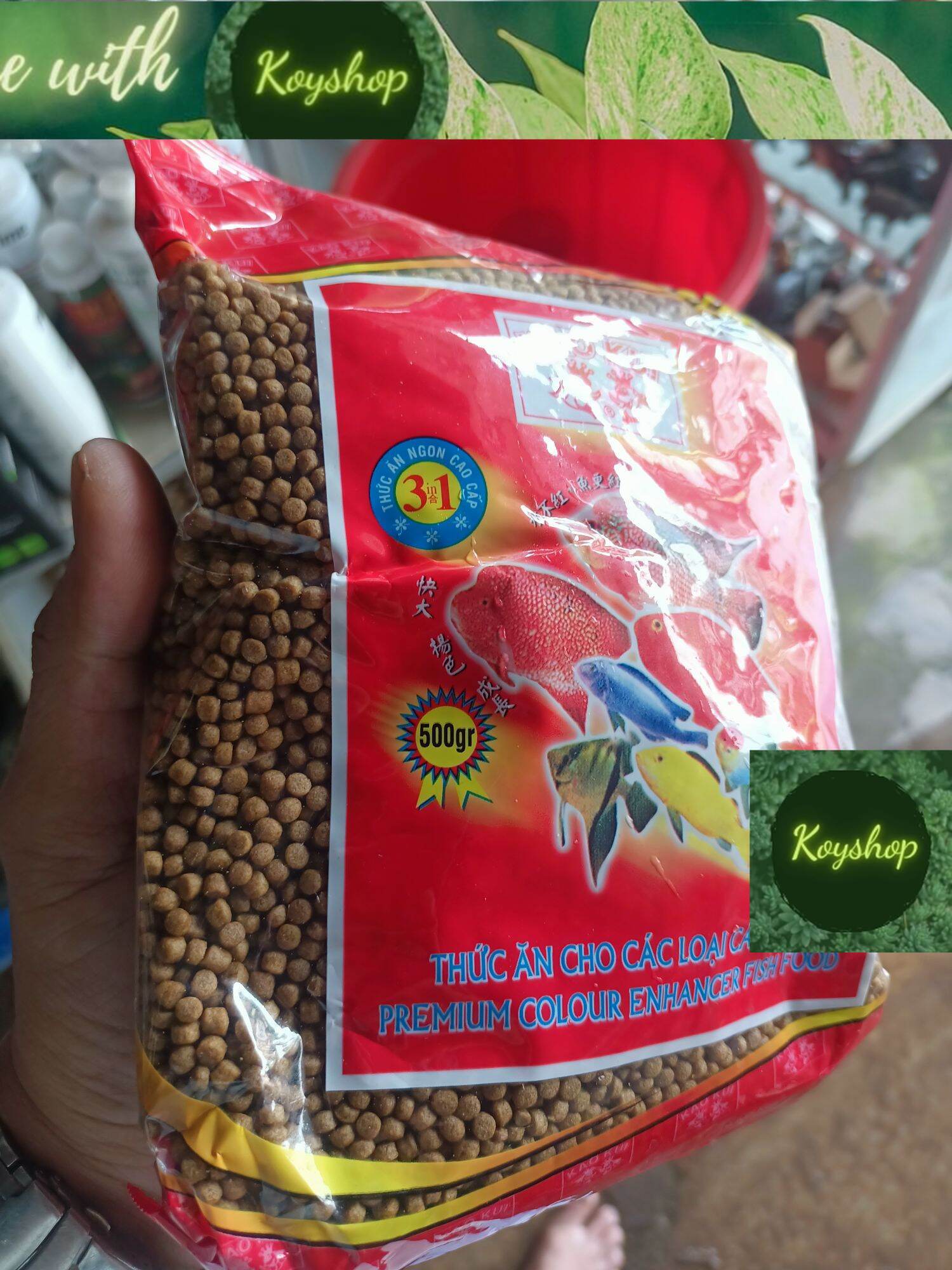Thức ăn cho cá kaokui túi 500g , thức ăn cho cá , thức ăn cá koi , cám cho cá koi