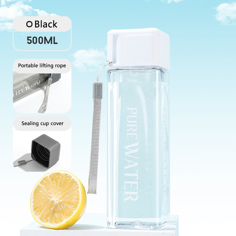 Water Bottle With Handle Simple Water Bottle Heat-resistant Plastic Bottle Creative Portable Cup Personalized Water Bottle