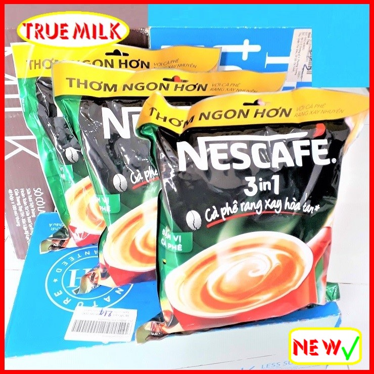 Combo x3 Túi Nescafe Túi Xanh 46gói x 17g/Túi - Ca phe rang xay hoa tan - cafe sữa đá - nescafe do - ca phe sua da - ca phe 3in1 - café 3in1 - ca phe hoa tan - café pha san - nescafé - nesxanh46 - trueme truemilk truemenews