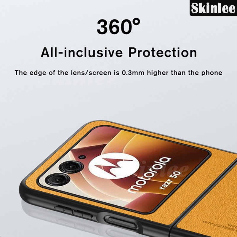 Phone case For Motorola Moto Razr 50 Back cover Luxury Environmentally Leather Back cover Soft Rubber Frame Anti-knock cover For Motorola Moto Razr 50 Ultra Cover cases.