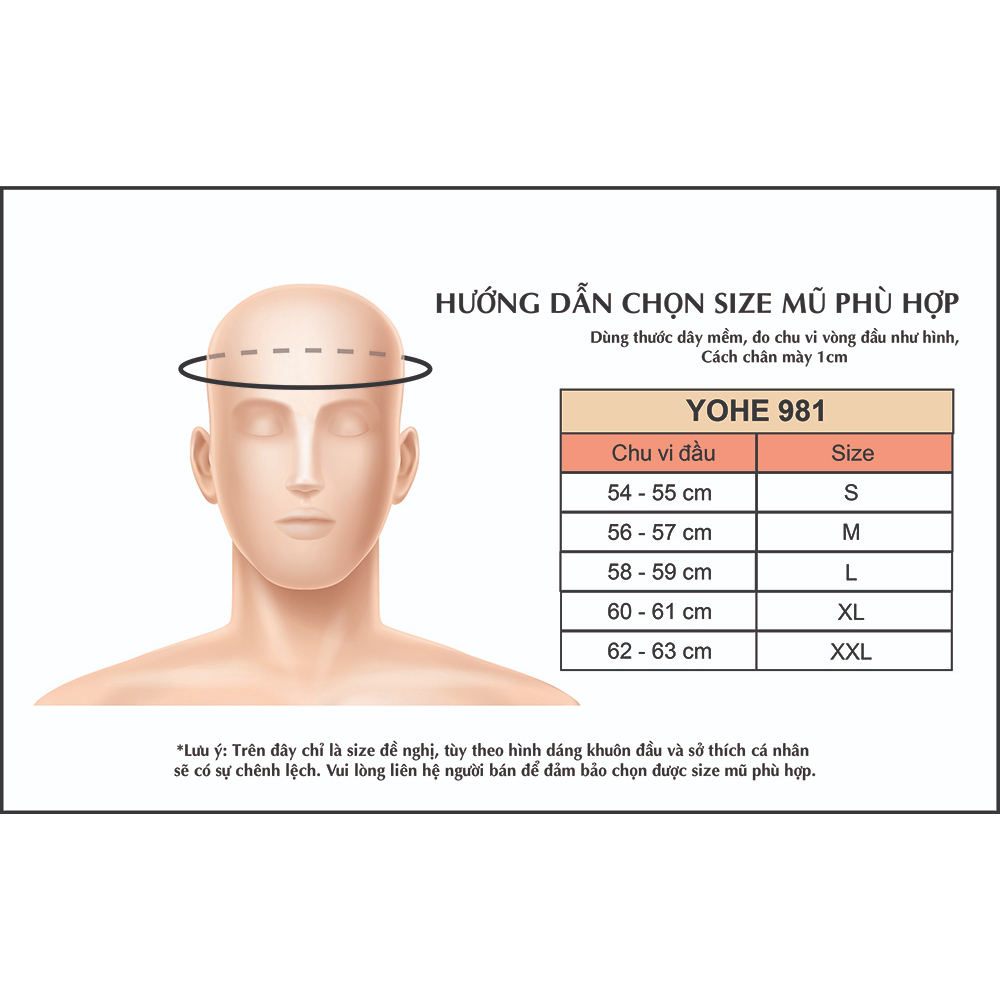 Mũ Bảo Hiểm Fullface Hai Kính YOHE 981