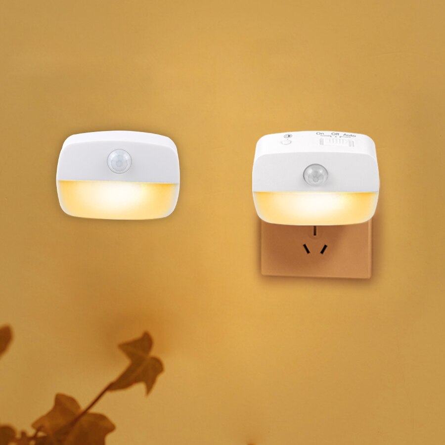 LED Night Light With PIR Motion Sensor Light Wall Plug in Night Lamp Bedroom Decor Socket Lamps For Closet Aisle Hallway Pathway