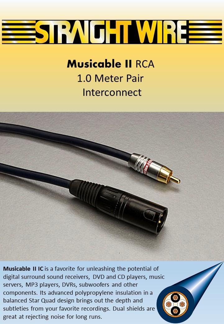 Straight Wire Musicable II RCA 1.0 Meter Pair Interconnect