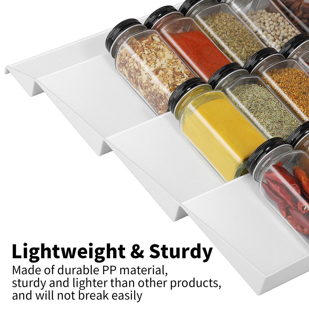 2Pcs Expandable Spice Drawer Organizer, 4 Tier Spice Rack - Drawer Insert Tray