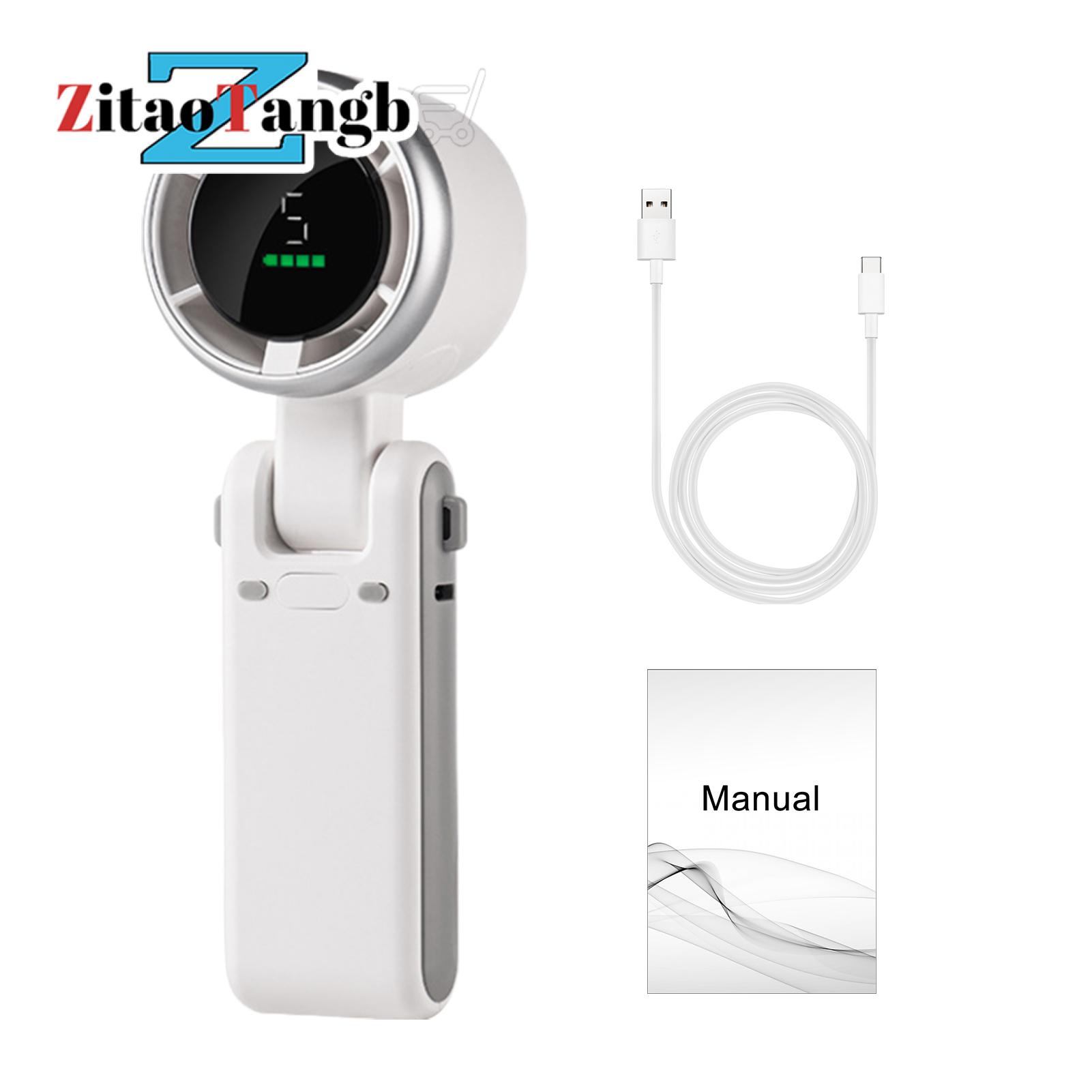 Zitaotangb® Portable Personal Fan Usb Charging Fan Portable Handheld Turbo Fan with Digital Display and 5 Speeds Travel Cooling Fan