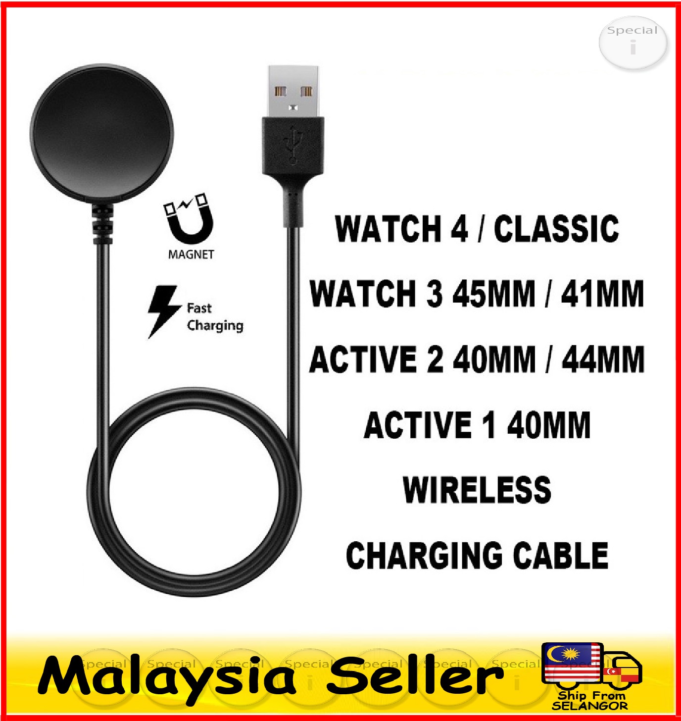 Samsung Galaxy Watch 4 Watch 3 45mm 41mm Active 2 44mm 40mm Sm R500 Smart Watch Magnetic Wireless Charger Cable Lazada
