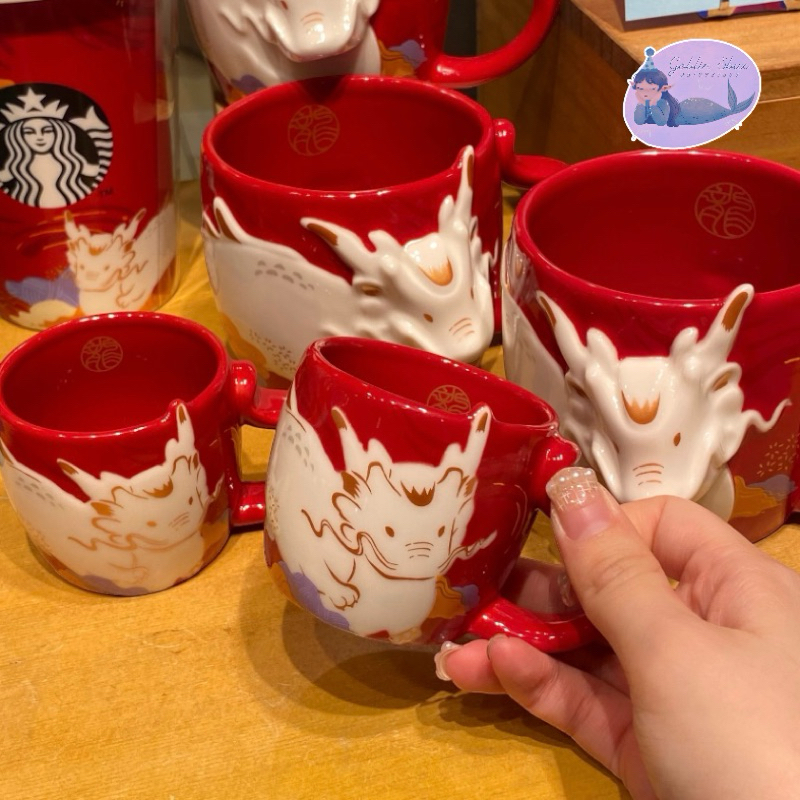 [𝑪𝒐́ 𝑺𝒂̆̃𝒏] STARBUCKS CỐC SỨ ZODIAC DRAGON CERAMIC MUG 355ML / 59ML