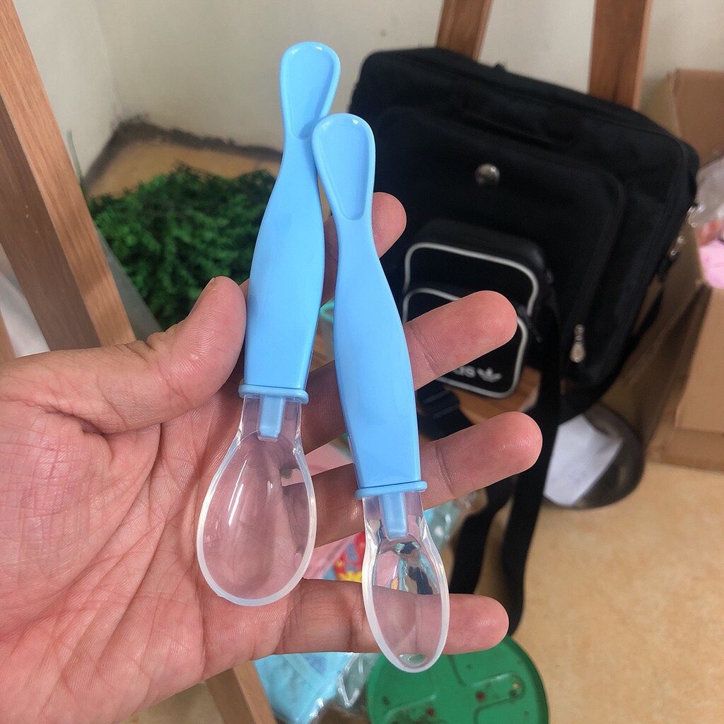 Set 2 thìa silicon 2 đầu cho bé ăn dặm