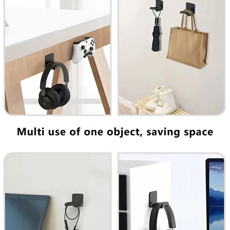 Universal Wall Mounted Headphone Stand Gaming Controller Holder Headset Display Rack Under Desk Hanger Hook For Earphone.