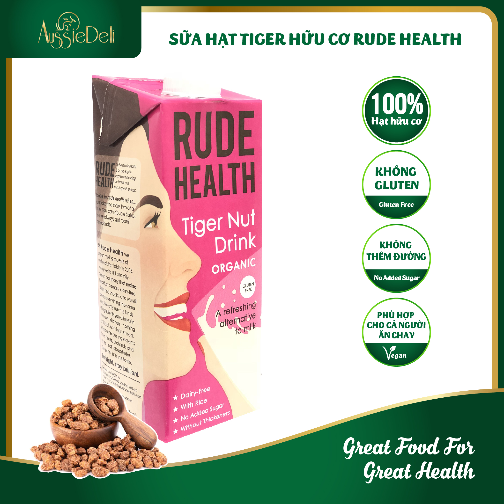 [HCM]Sữa Hạt Hổ Hữu Cơ & Không Gluten Rude Health - Organic & Gluten Free Tiger Nut Drink - Hộp 1L thumbnail