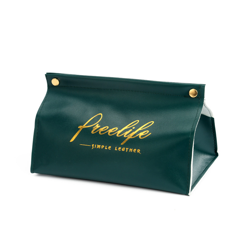 Household desktop leather tissue box Car paper box Living room tissue storage box Scandinavian style
