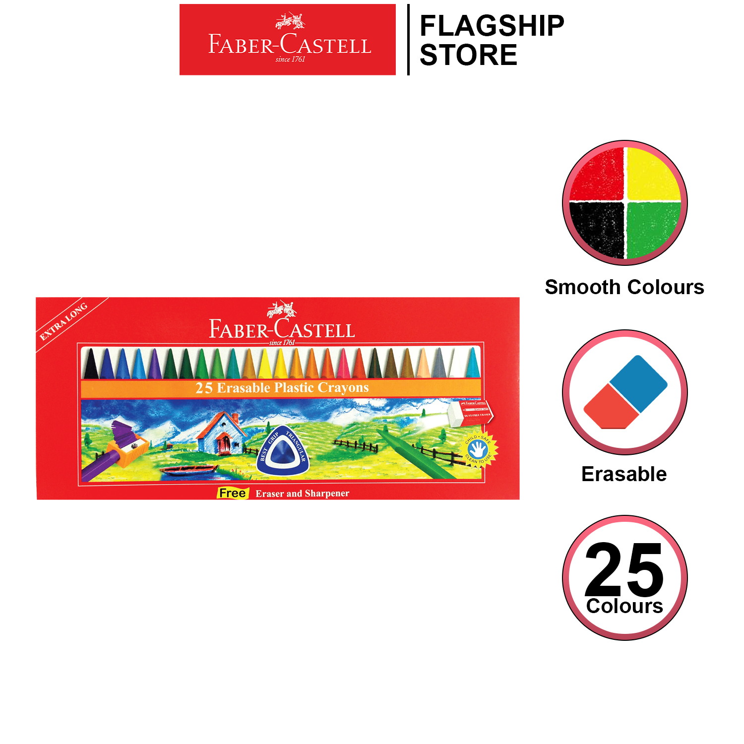 Faber-Castell Erasable Plastic Crayons