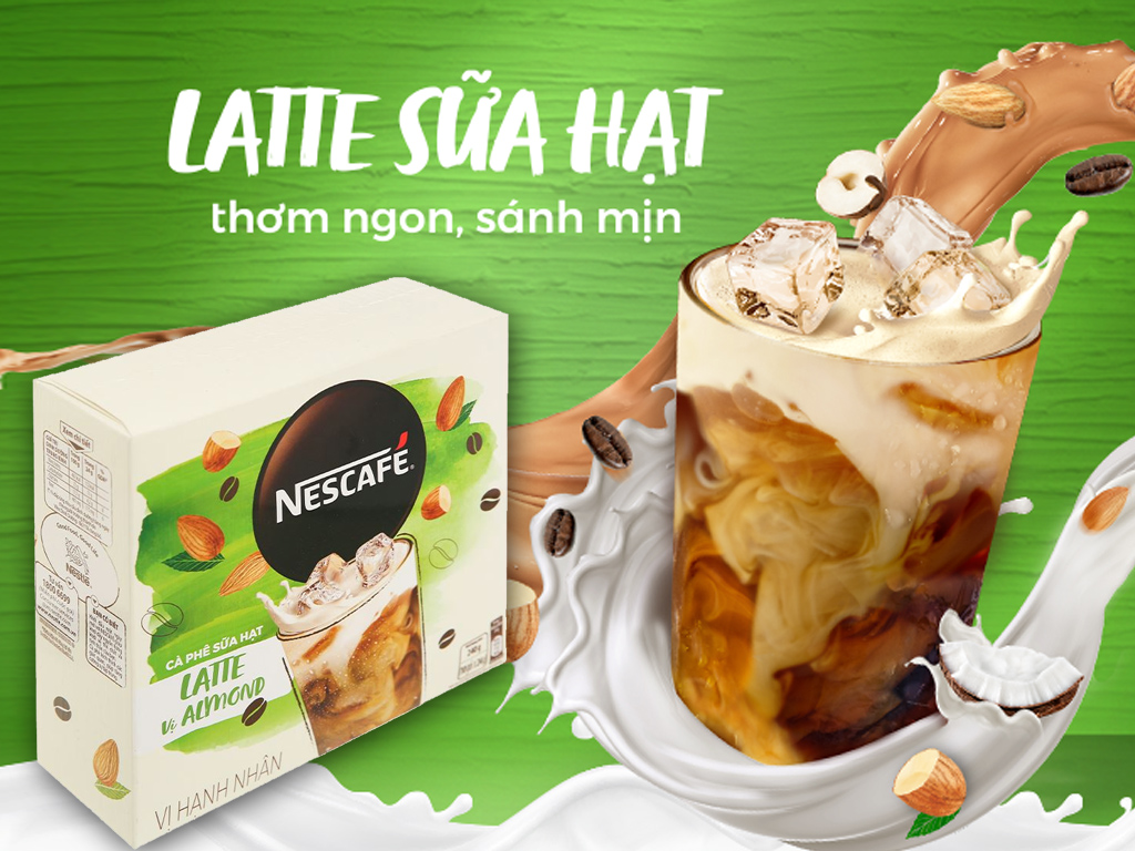 Nescafe Latte vị hạnh nhân (10 gói x 24g) - HSD 21/11/22