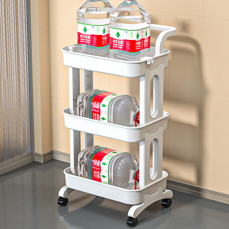 YONUO Trolley rotating rack kitchen bathroom mobile snacks bathroom multi-storey bedroom bedside storage storage rack