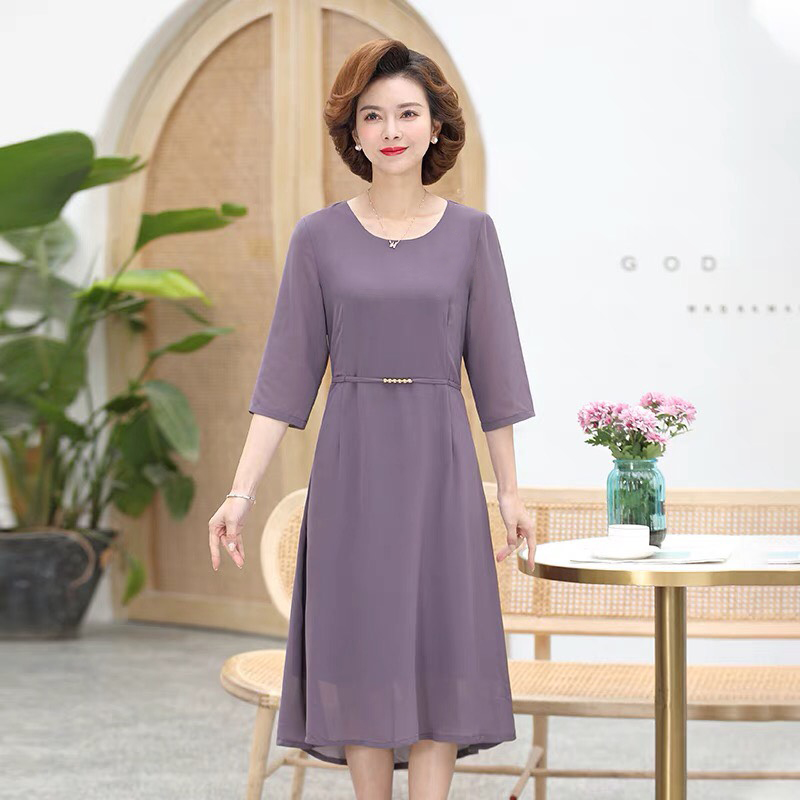 Đầm nữ trung niên dự tiệc sang trọng kiểu dáng suông thiết kế sang trọng thanh lịch nhẹ nhàng cho quý cô Thiên Tú Store -Lz.01517