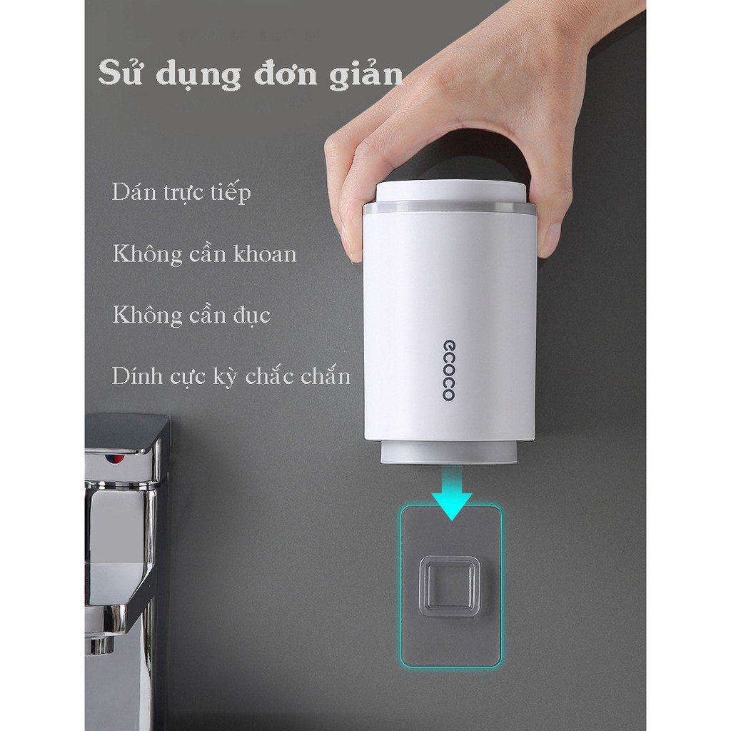 Giá đựng bàn chải kèm 2 cốc đánh răng Ecoco dán tường