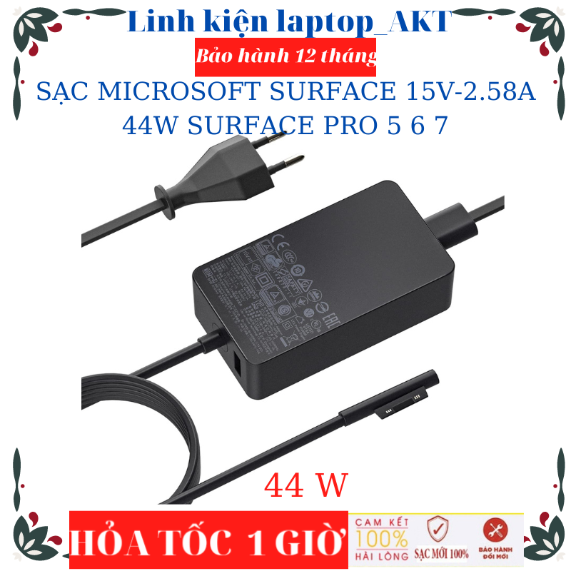 SẠC MICROSOFT SURFACE 15V-2.58A-44W SURFACE PRO 5 6 7