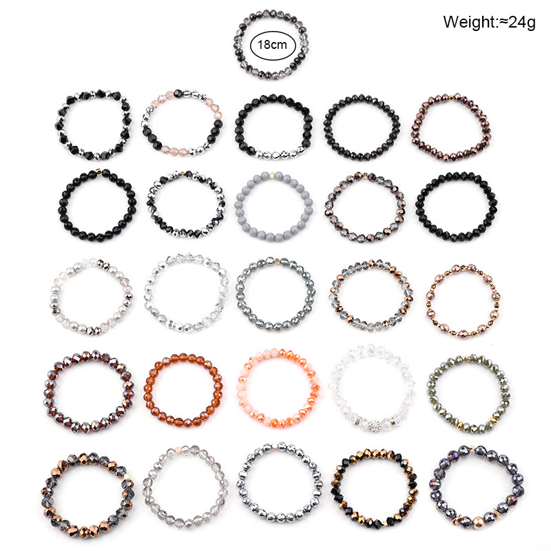 【Unlimited repurchase】New DIY Beaded Crystal Bracelet Female Original Stretch Colorful Facet Glass Bead Bracelet. 