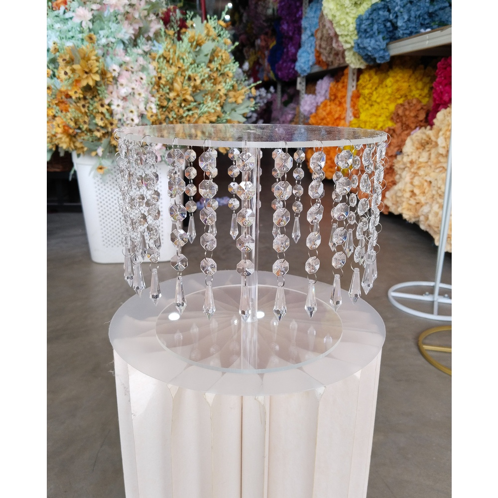 Cake Stand Acrylic Crystal Round Pedestal Dessert Holder Display Rack ...
