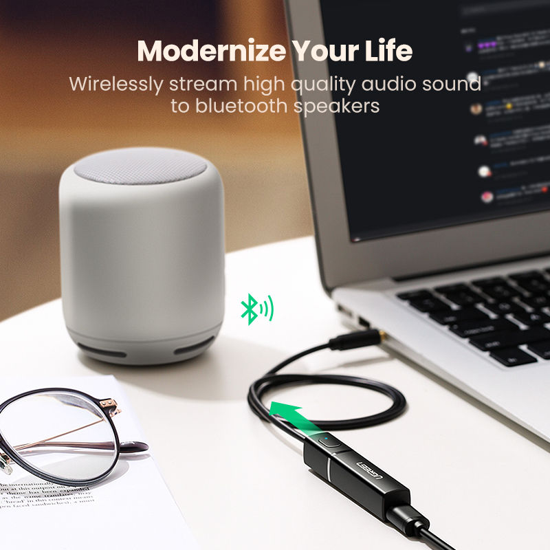 UGREEN Bluetooth5.0 Transmitter 3.5mm Audio Bluetooth Sender Support Two-Ponit Connection Bluetooth Sender APTX for TV/PC
