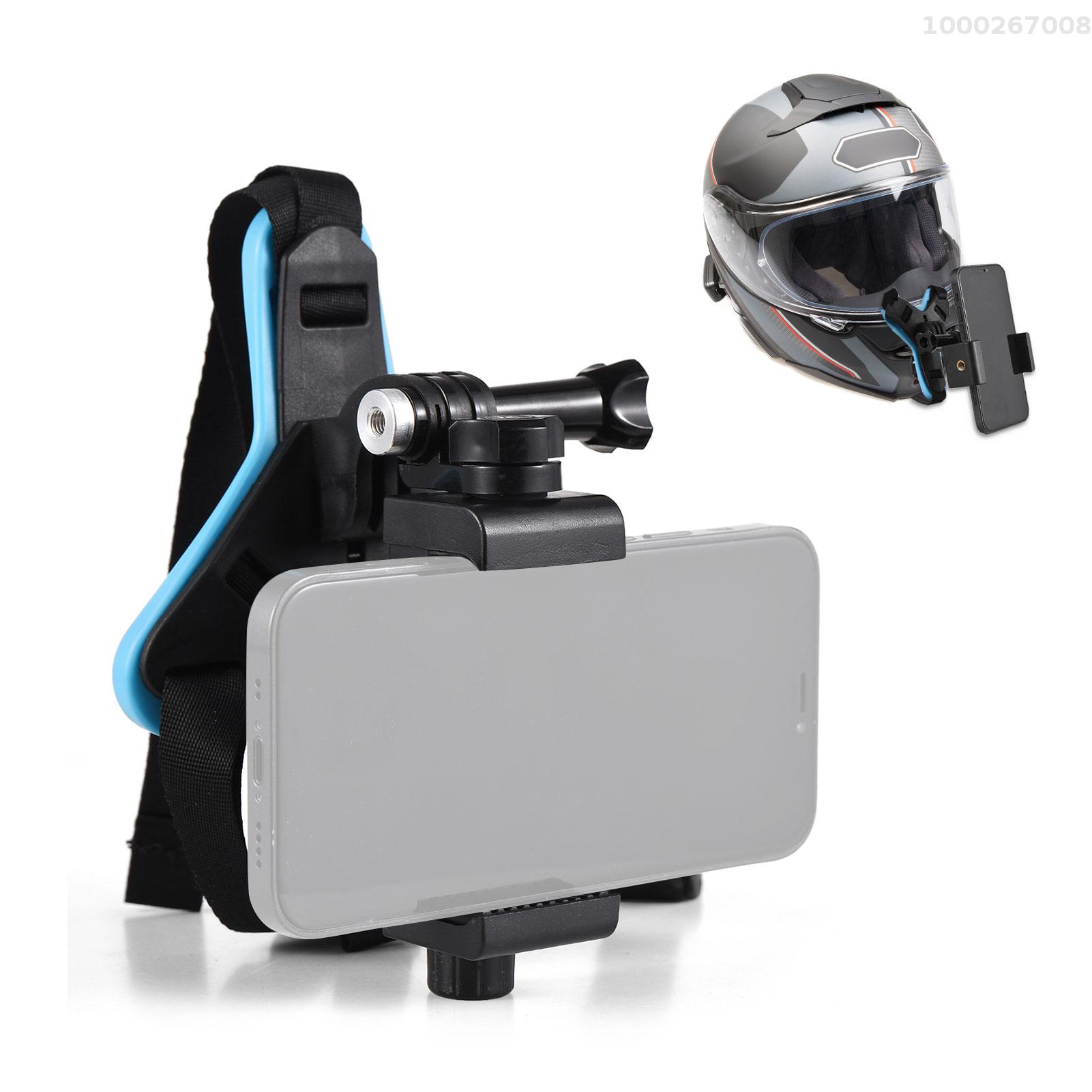 Helmet Camera Mount Holder Helmet Mount for Action Camera with Adapter Mobile Phone Clip Compatible with GoPro Hero/ DJI Osmo/ AKASO Action Camera