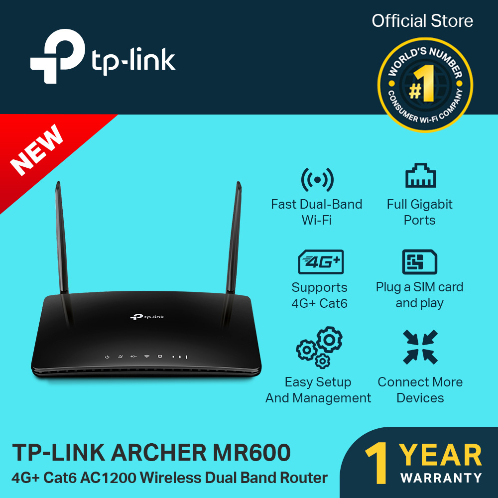 elektropositive igennem badning TP-Link Archer MR600 300Mbps AC1200 Cat 6 Dual Band Wireless 4G Openline  LTE Gigabit Router | 4G+ | TP Link Wifi Router | Router Wifi | TP LINK |  TPLINK | Lazada PH