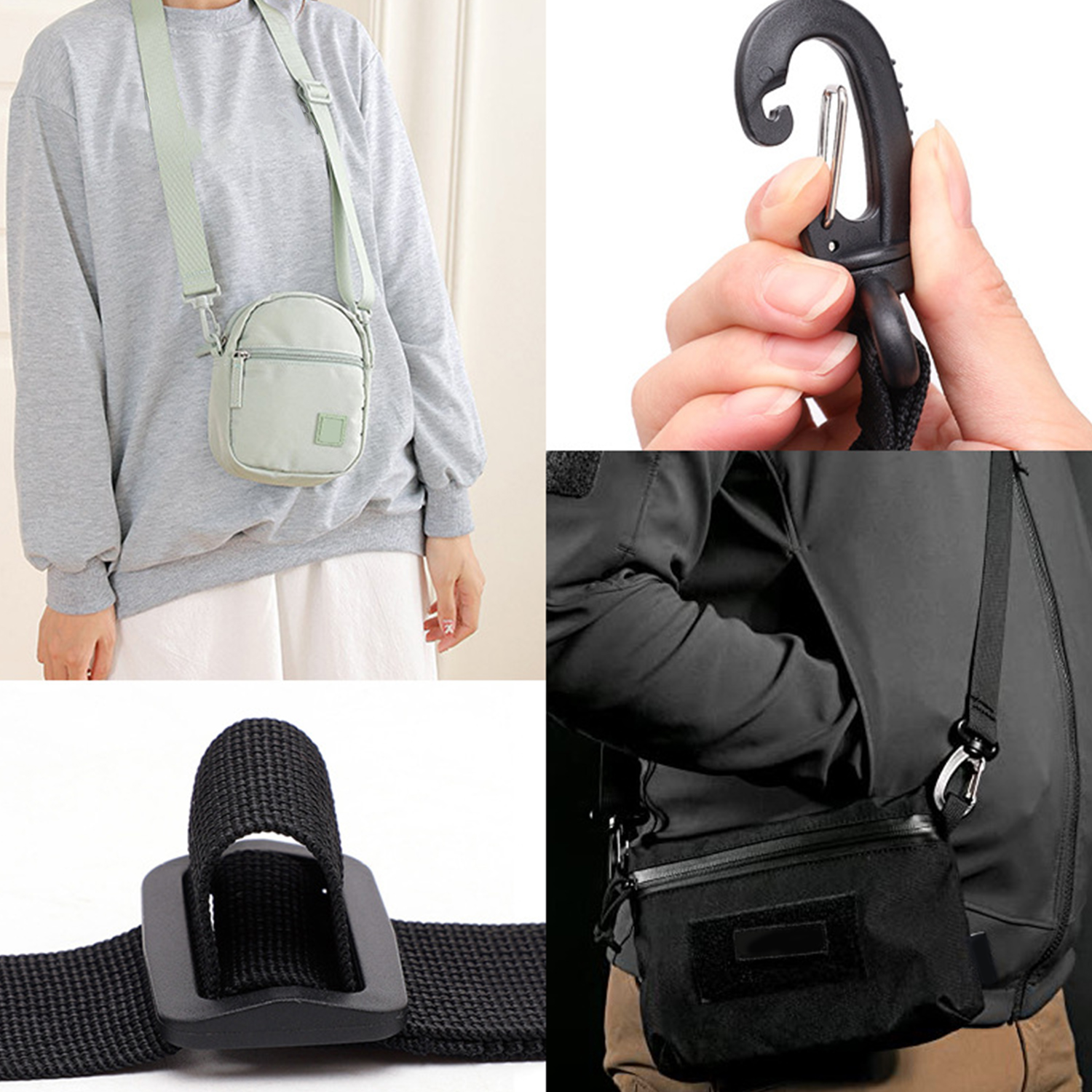 1 PC Adjustable Nylon Replacement Bag Handle Strap 2.5cm Wide Solid Color Shoulder Bag Belt For Water Bottle Hung Bag