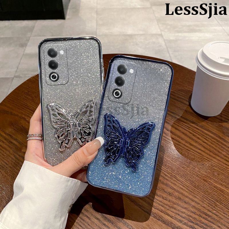 Phone cover OPPO A5i Pro Back case with Cute Butterfly Stand Luxury Slim Gradient Clear Plating Glitter Girls For OPPO A5i Pro Phone cases.