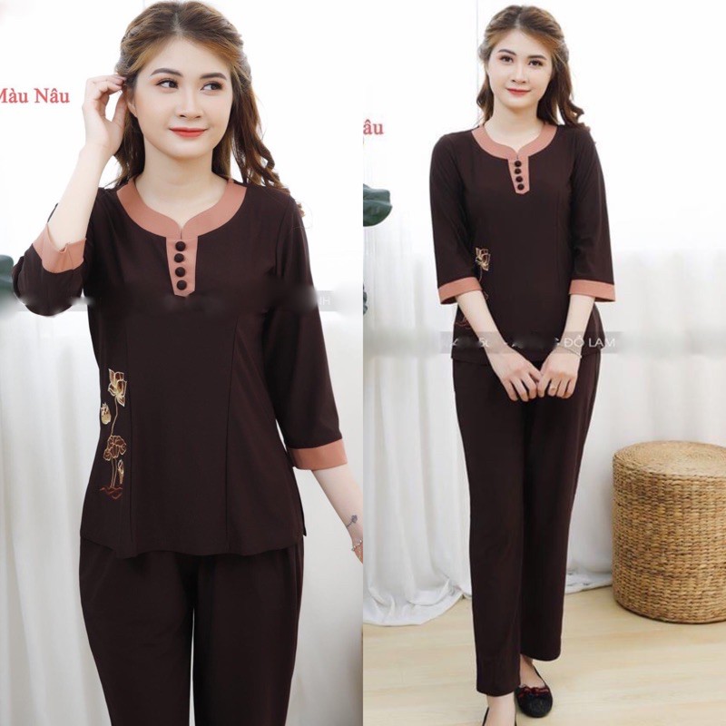 Đồ Lam Đi Chùa # Thun Phối Y # Đồ Bộ # Nữ # Đủ Màu