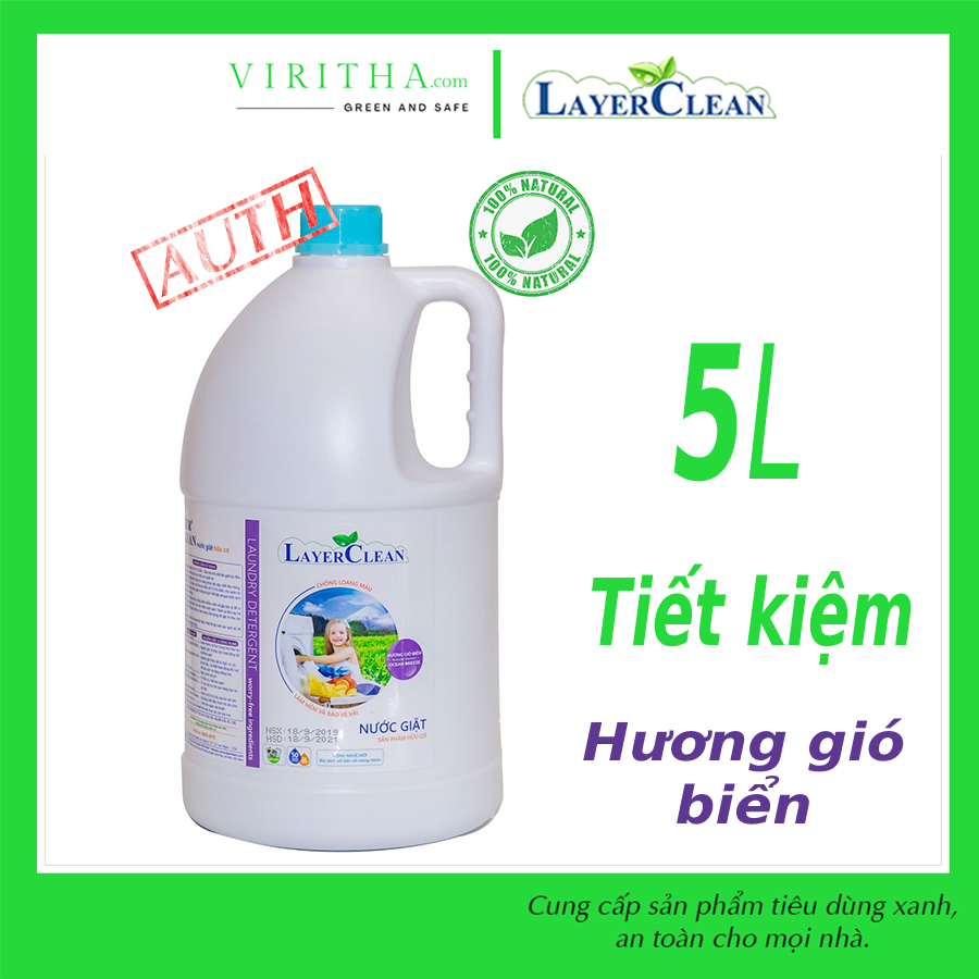 [THANH LÝ] Nước giặt sinh học Layer Clean 5L Hương gió biển