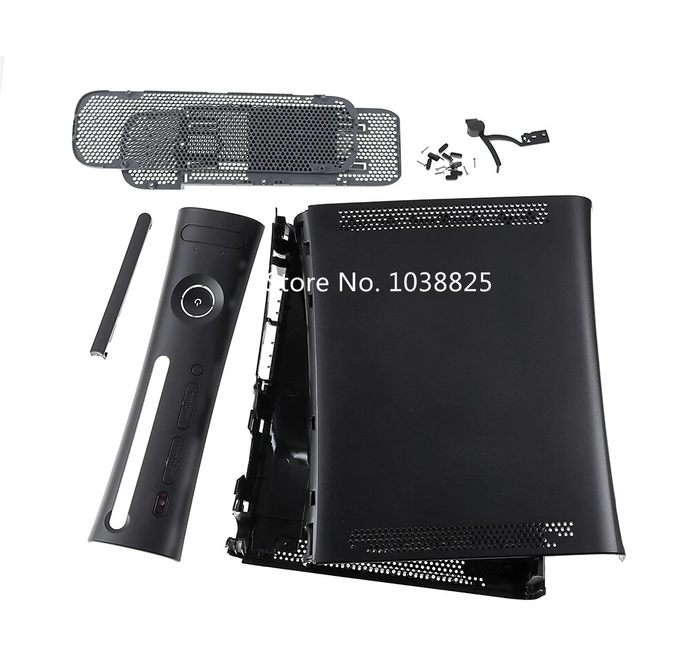 【Free Returns】 Black White Full Set Housing Case with Buttons for Xbox360 Fat Console Protection.