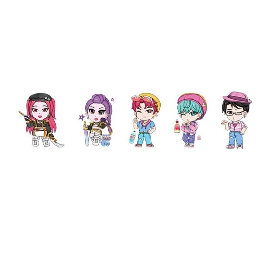 New 8Sheets KPop Demon Hunters Stickers Cute Cartoon Waterproof ...