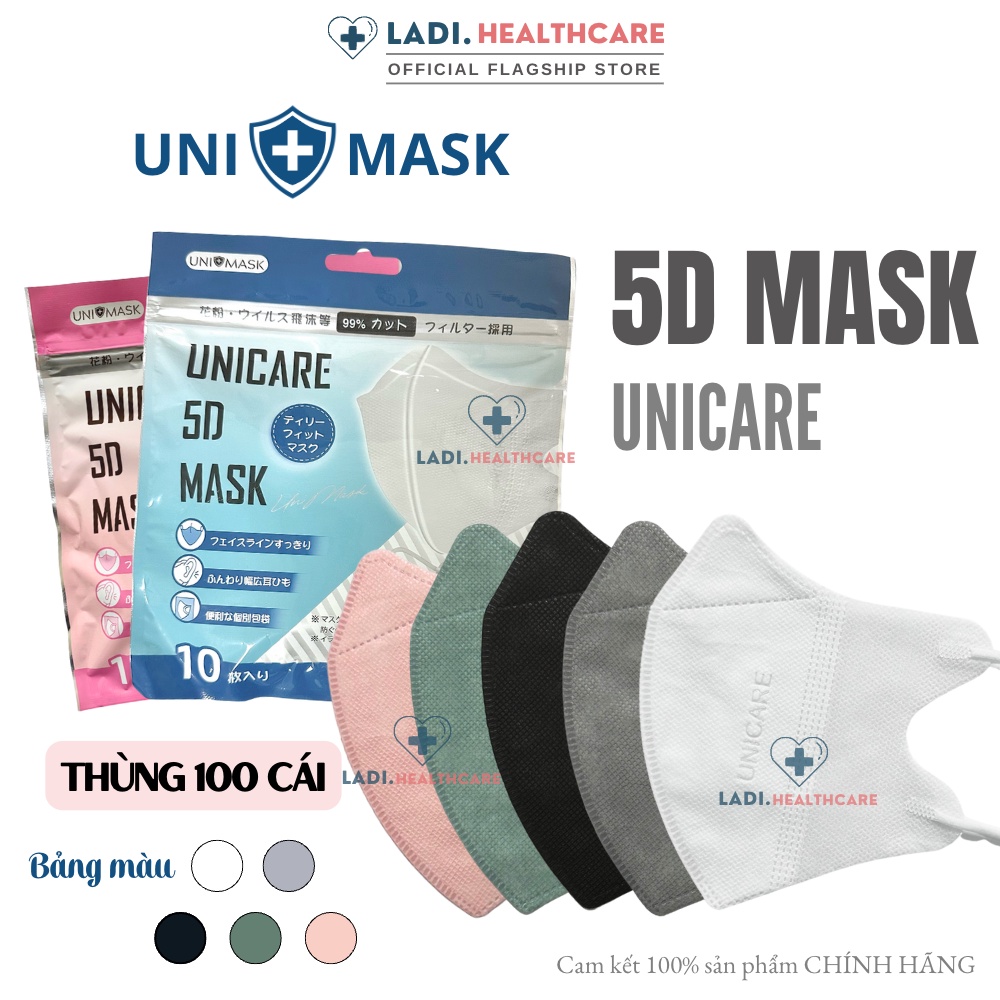 Khẩu trang 5D Unimask Chính hãng thời trang