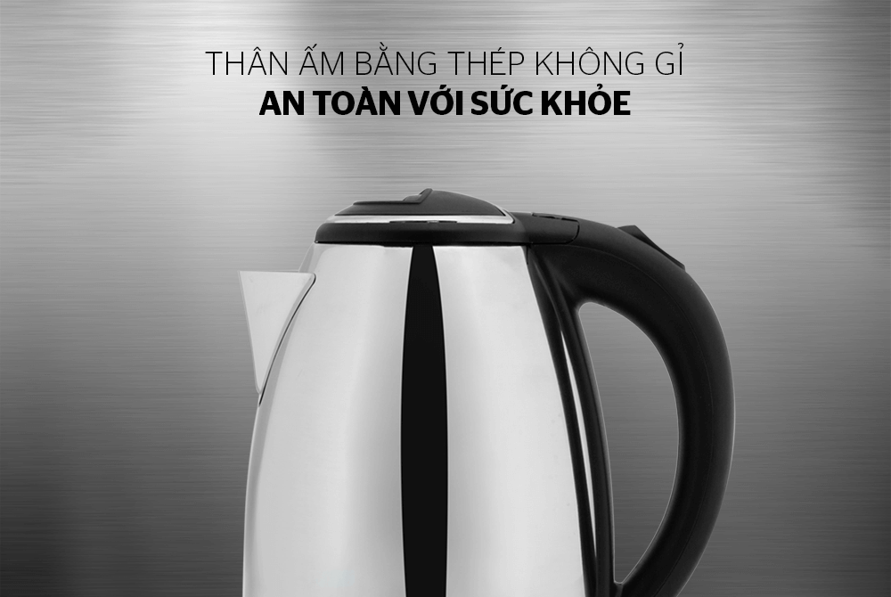 Ấm siêu tốc Inox 1.8L Sunhouse Happy Time HTD1081