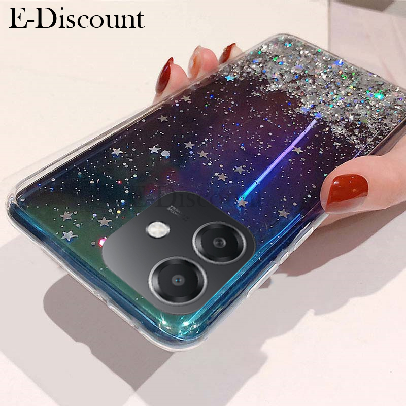 New Phone case OPPO A5i case Glitter Bling Sequins Starry Sky Transparent Soft Full Stars Moon for OPPO A5i case. 