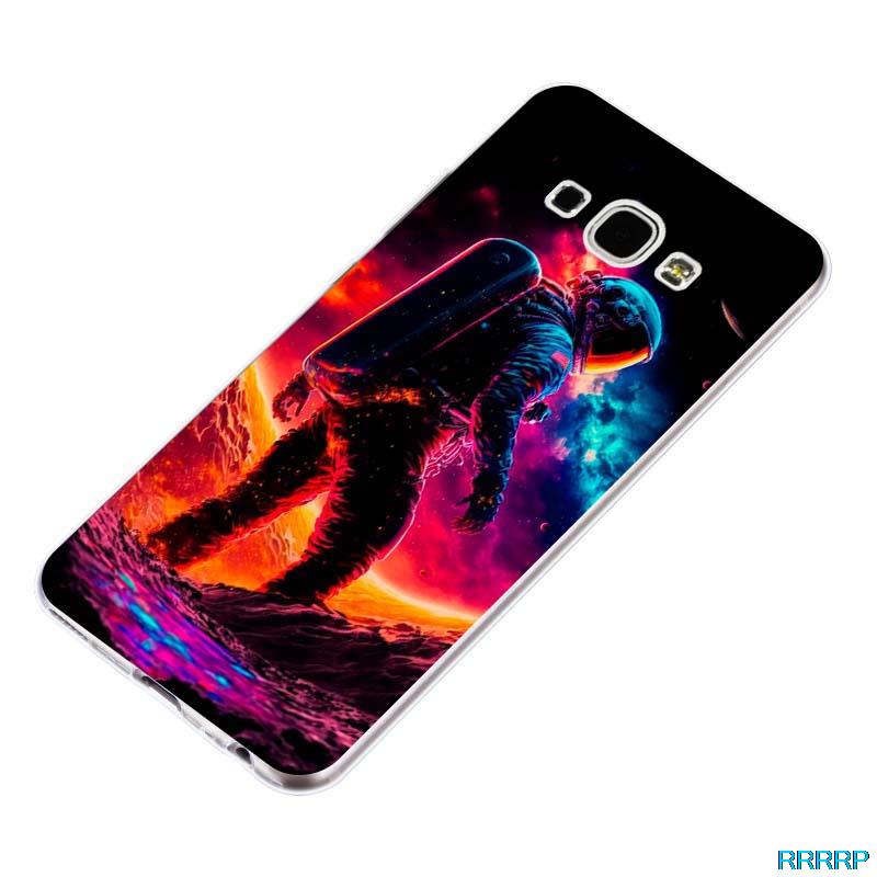 Rrrp dễ thương trường hợp đối với Samsung Galaxy A8 2015 hình Phi Hành Gia silicon mềm vỏ TPU Bìa