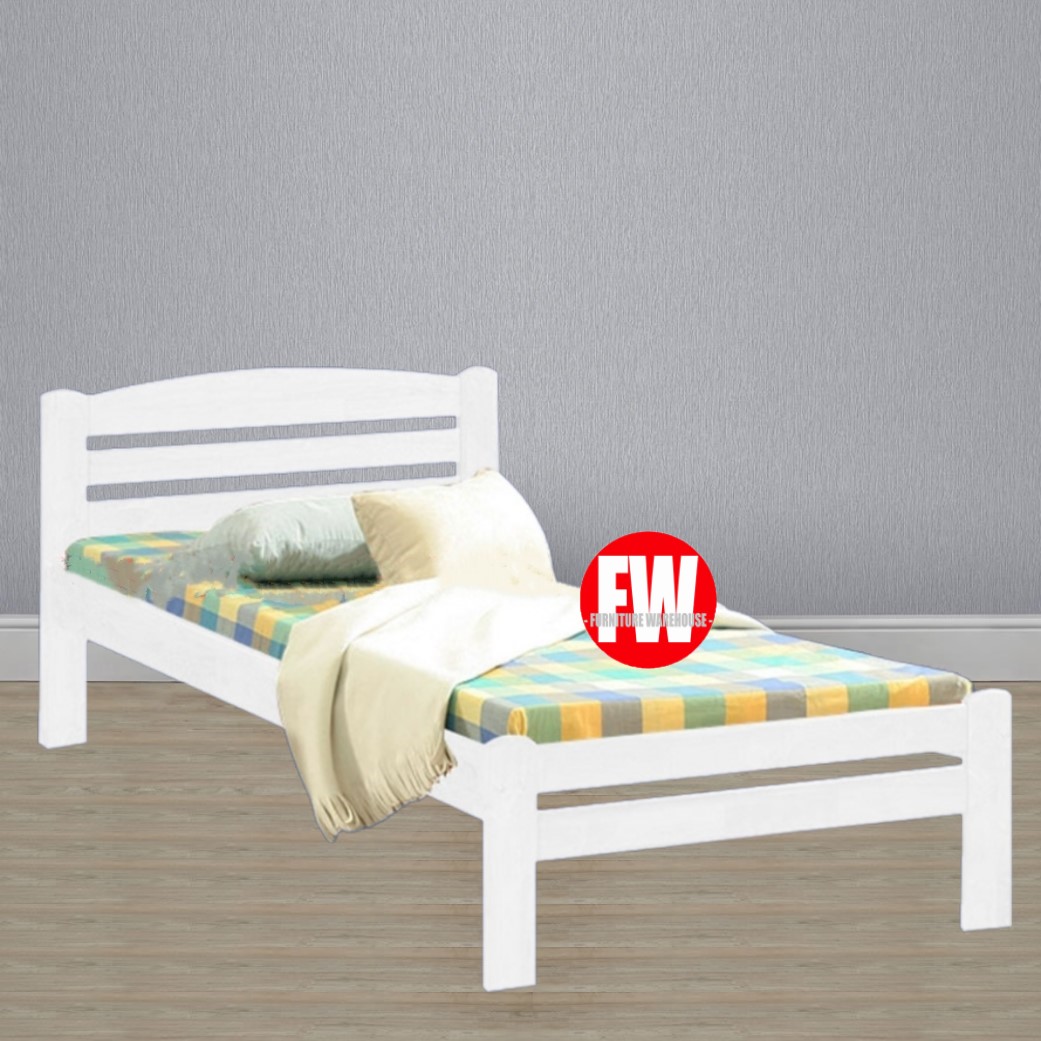 white queen wood bed frame