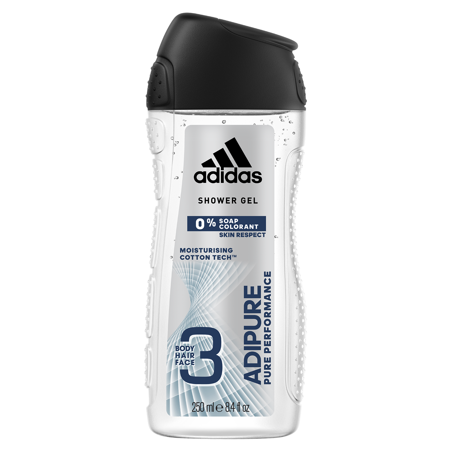 Adidas 3 in 1 Shower Gel For Body Hair Face Adipure 250ml | Lazada Singapore