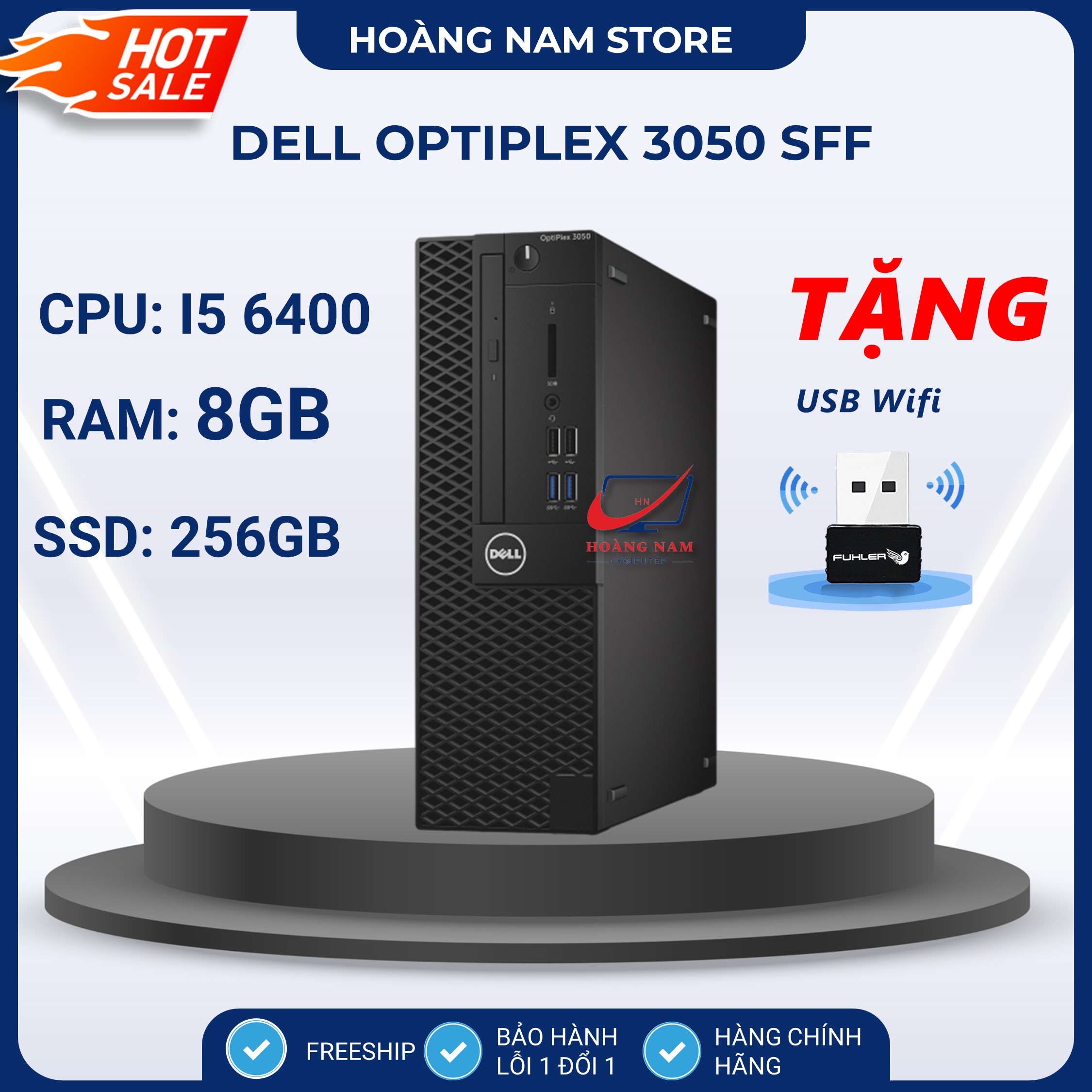 Case máy tính để bàn - PC đồng bộ Dell Optiplex 3050 Core i5 6400 Ram 8GB SSD 256GB, máy văn phòng cấu hình cao siêu bền, bảo hành 12 tháng lỗi 1 đổi 1 thumbnail