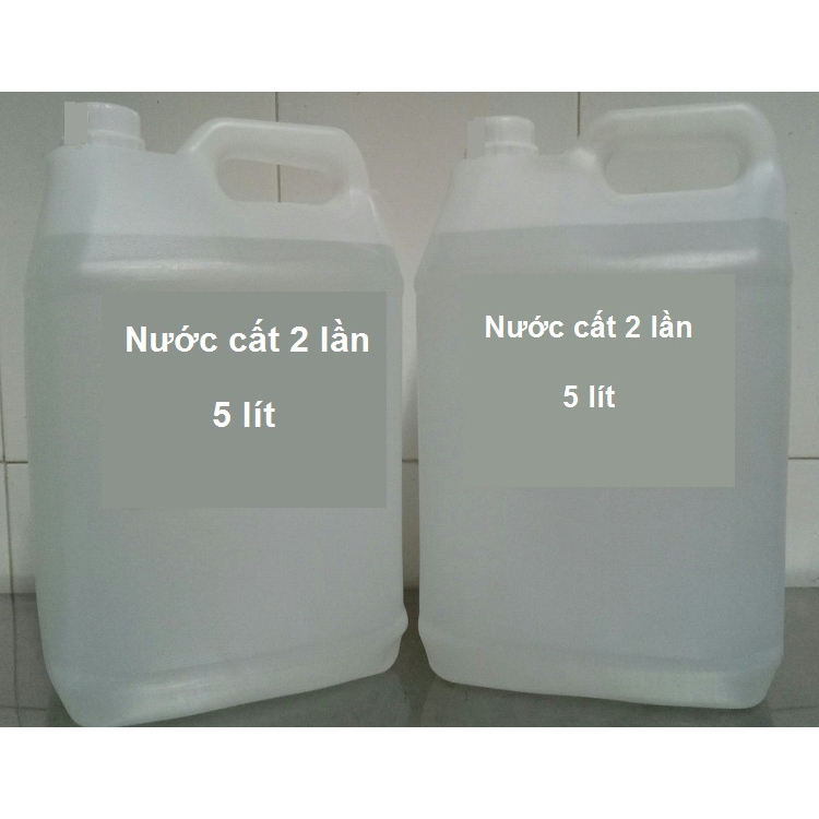 Nước cất 2 lần can 5 lít (Can dày vận chuyển không đổ)